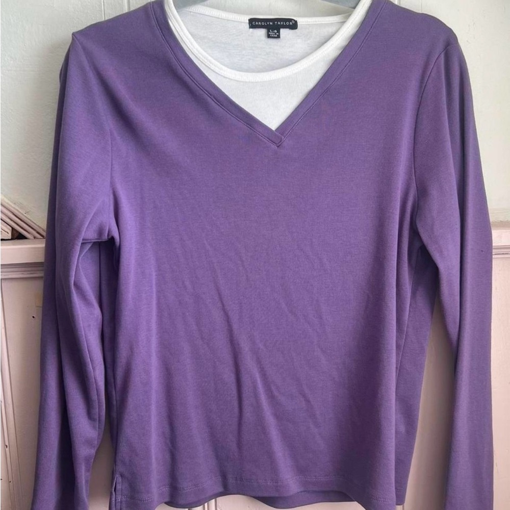 Carolyn Taylor Purple Fitted Sweatshirt